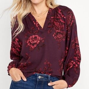 Old Navy NWT Split Neck Long Sleeve Top Size L